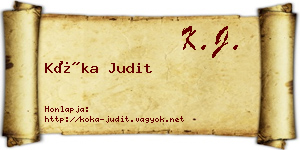 Kóka Judit névjegykártya