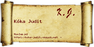 Kóka Judit névjegykártya